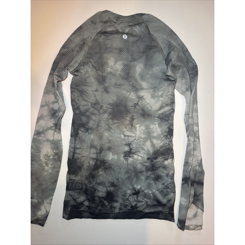 Lululemon Runderful Long Sleeve Space Dye Camo White Silver Spoon Size 6 - Picture 7 of 9